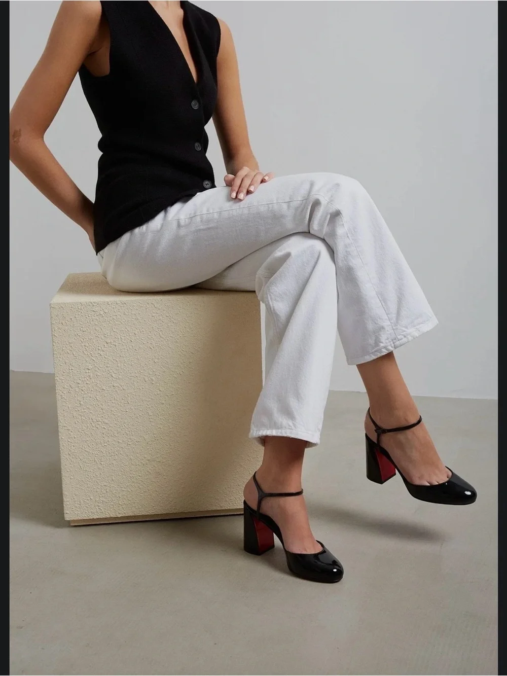 Christian Louboutin Jane  Patent Ankle Strap Pumps Size EU 40